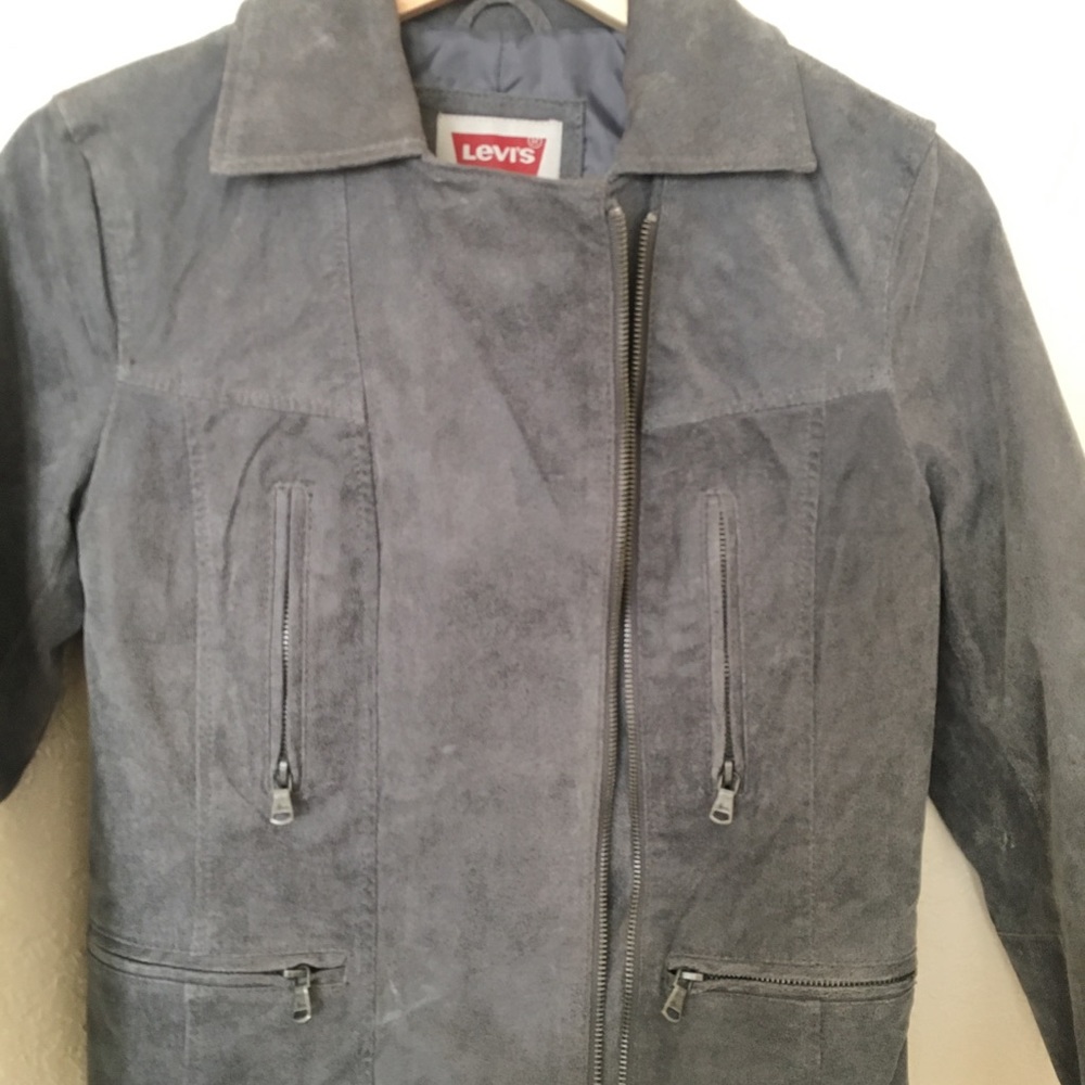 🖤Vintage Levi’s 🖤Genuine Leather Gray Moto jacket XS